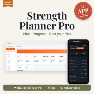 Strength Training Planner App, Not a Spreadsheet – Powerlifting Log, Progression and PRs for Phone & PC, No Subscription