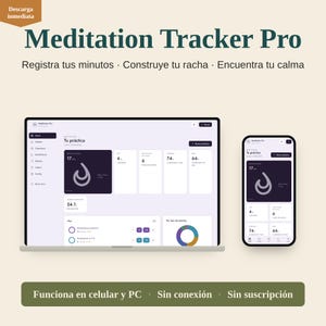 Meditation Tracker Pro — Offline Meditation App | One HTML File, No Subscription | Minutes, Streaks, and Stats | Instant Download