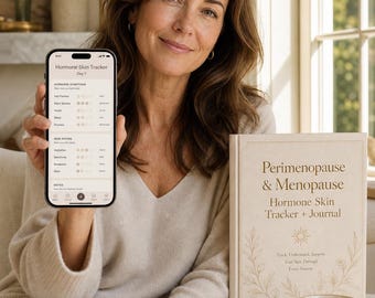 Perimenopause Menopause Hormone Skin Tracker + Journal 116 Pages Symptom Log + Guide Digital PDF Download