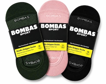 Bombas Studio Gripper Ballet No Show Socks | Pilates Grip Socks Women | Midnight Olive Pink Black | Size Small Medium | NWT