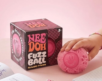 Nee Doh Fuzzy Smiley Face Stress Ball | Sensory Fidget Toy, Anxiety Relief, Calming Toy