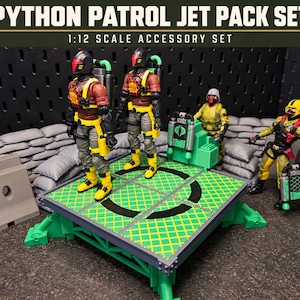 Python Patrol Jet Pack Launch Pad Set | 1:12 "Classified" Scale Display with 4 Jet Packs