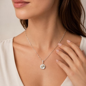 Muschel Muschel Perlen Halskette, Muschel Muschel Anhänger, Muschel Muschel Anhänger,, Elegante Strand Hochzeit Brautgeschenk