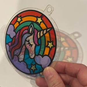 DIY Suncatcher Kit | Paint-by-Sticker sun catcher craft for kids and adults | Easy stained-glass style window decor | Travel activity