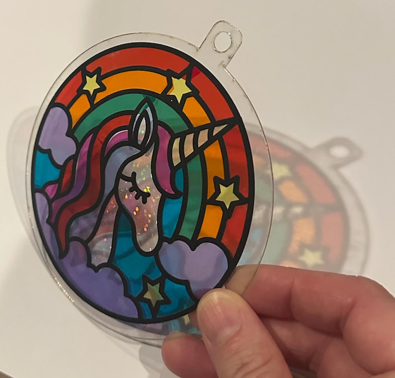 DIY Suncatcher Kit | Paint-by-Sticker sun catcher craft for kids and adults | Easy stained-glass style window decor | Travel activity