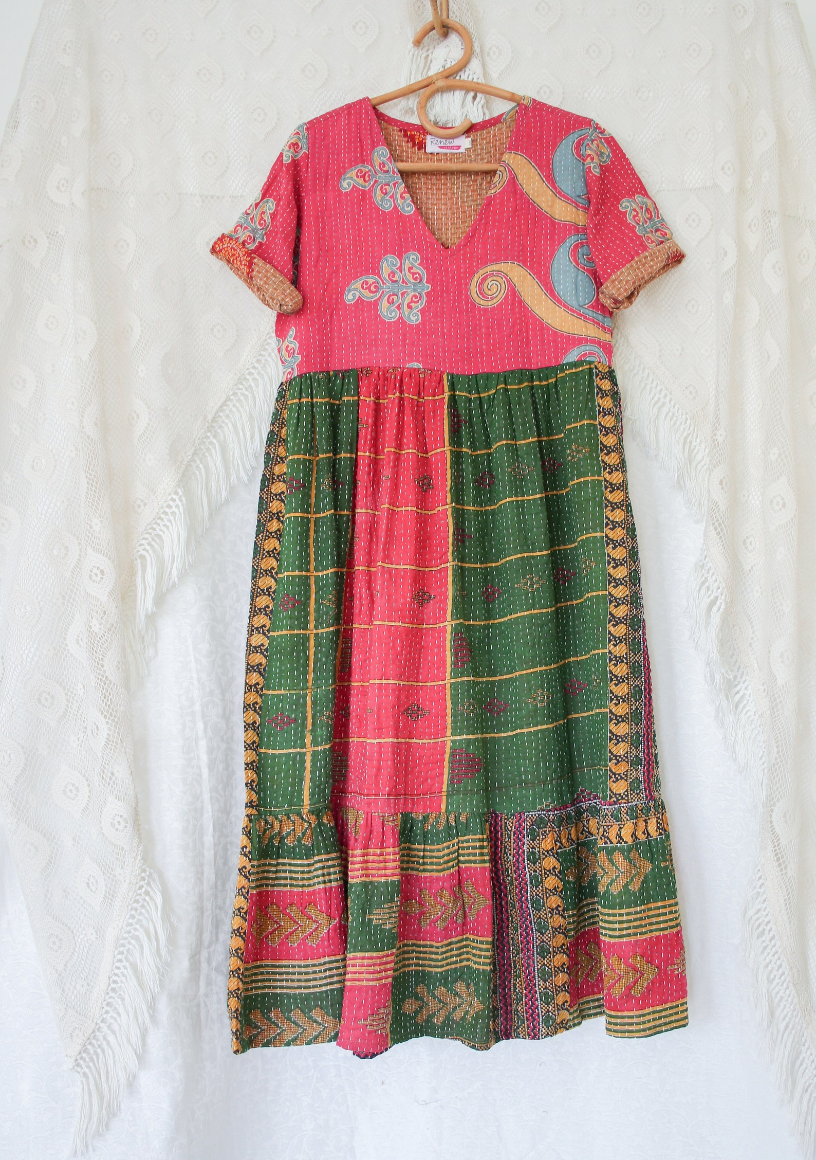 Kantha Dress Handmade Indian cotton dress Vintage kantha SM Etsy