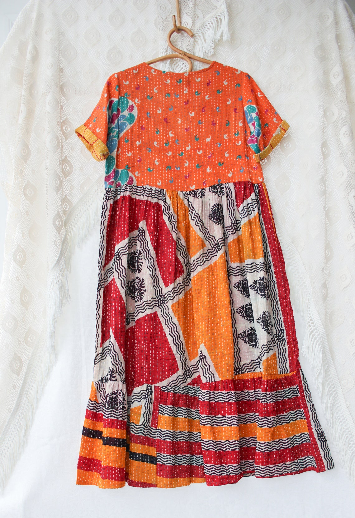 OOAK Kantha dress made using vintage Indian cotton kantha Etsy