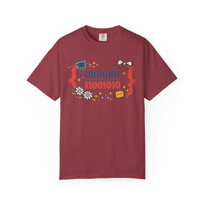 Cute Binary Code Shirt | Whimsical Programmer Aesthetic | Geeky Gift for Coders | Floral Tech Unisex Graphic Tee image 16
