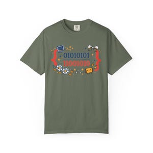 Cute Binary Code Shirt | Whimsical Programmer Aesthetic | Geeky Gift for Coders | Floral Tech Unisex Graphic Tee image 8