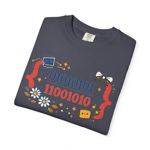 Cute Binary Code Shirt | Whimsical Programmer Aesthetic | Geeky Gift for Coders | Floral Tech Unisex Graphic Tee image 20