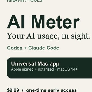 AI Meter for Mac | Codex and Claude Usage Menu Bar App | Digital Download