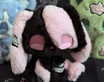 Dark Gothic Bandage Bunny Plush Doll Creepy Cute Handmade Nightmare Rabbit Alternative Plush Gift