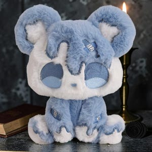 Dark Gothic Melting Bear Plush Creepy Cute Handmade Nightmare Teddy Alternative Plush Doll Gift