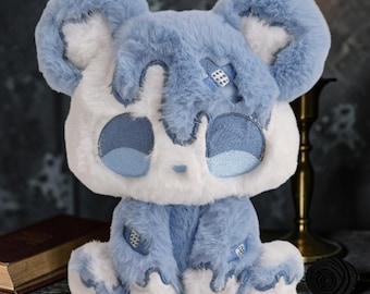Dark Gothic Melting Bear Plush Creepy Cute Handmade Nightmare Teddy Alternative Plush Doll Gift