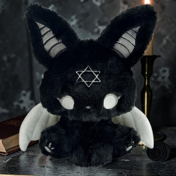 Dark Gothic Bat Plush Creepy Cute Night Messenger Handmade Fantasy Bat Alternative Plush Gift