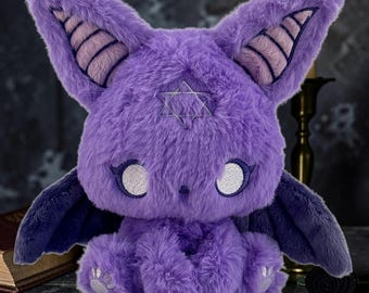 Purple Gothic Bat Plush Creepy Cute Night Messenger Handmade Fantasy Bat Alternative Plush Gift