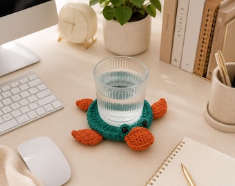 Duck Crochet Coaster, Duck Mug Rug, Cute Animal Cup Holder, Handmade Crochet Drink Coaster, Kawaii Desk Decor Gift, Housewarming gift