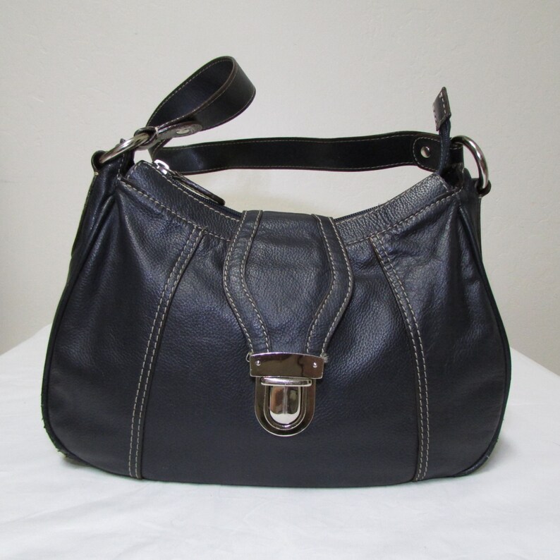 Navy Blue Leather Purses And Handbags