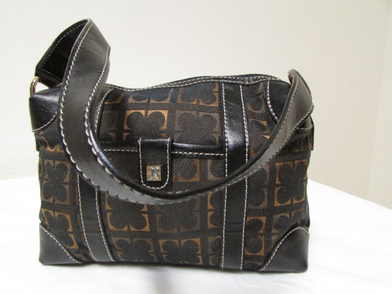 Vintage Liz Claiborne Black With Brown And Gold F… - image 1