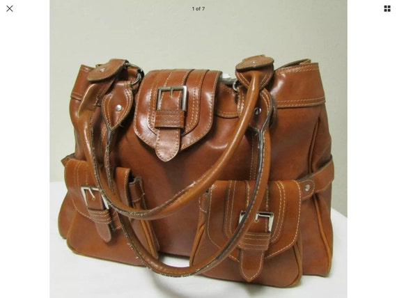 Large Beautiful Brown Satchel Shoulder Messenger … - image 1