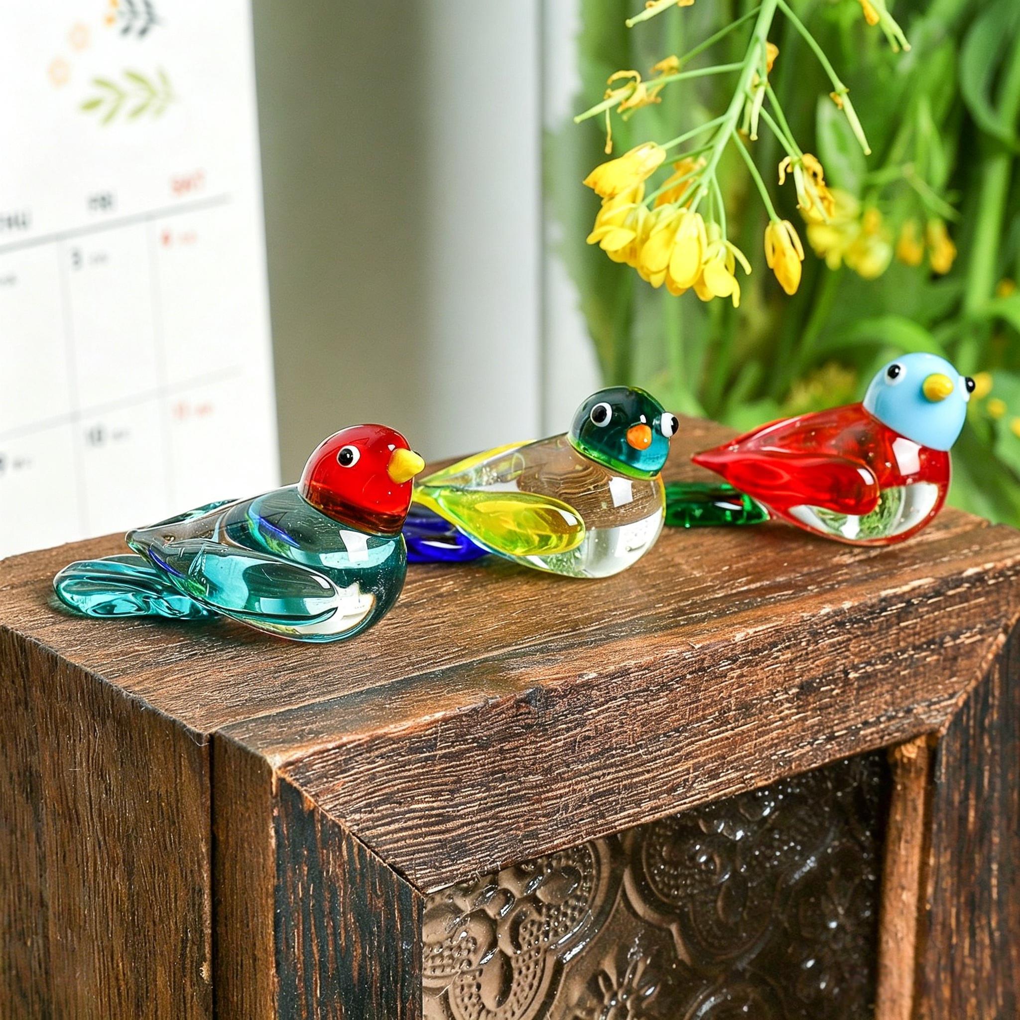 ガラスの鳥の置物 - Etsy 日本