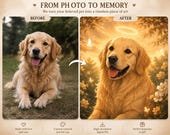 Custom Dog Memorial Portrait From Photo, Personalized Pet Loss Gift, Anime Dog Memorial Art, Rainbow Bridge Tribute, Digital Download