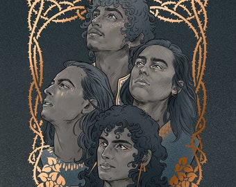 Greta Van Fleet - Dreams in Gold - Gold foil Illustrated Artist Print