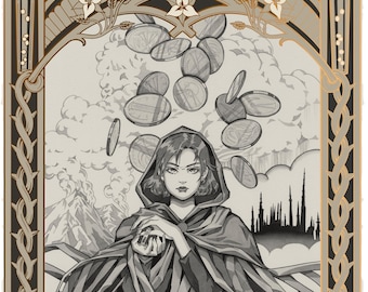 Mistborn - Vin - Brandson Sanderson Cosmere - Gold Foil Art Poster Print