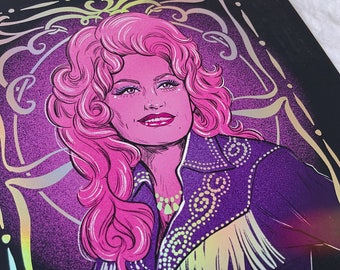 Dolly Parton - Holographic foil Artist Print