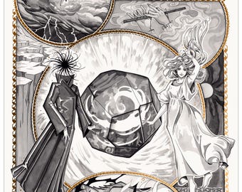 Stormlight Archive - Cosmere Fanart - Gold foil Illustrated Artist Print Poster