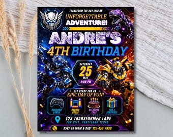 transformers Birthday Invitation, Calling All Autobots Party (Digital Download)