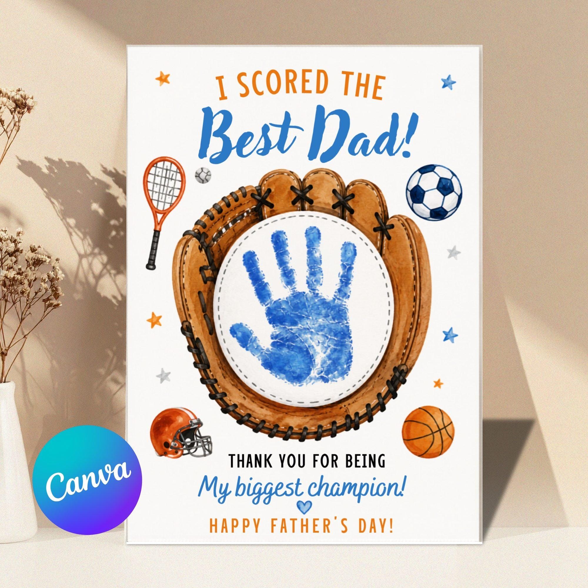 Baseball Handprint Keepsake for Dad, Father's Day Craft Printable,…