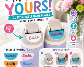 Custom Owala Water Bottle Name Plate