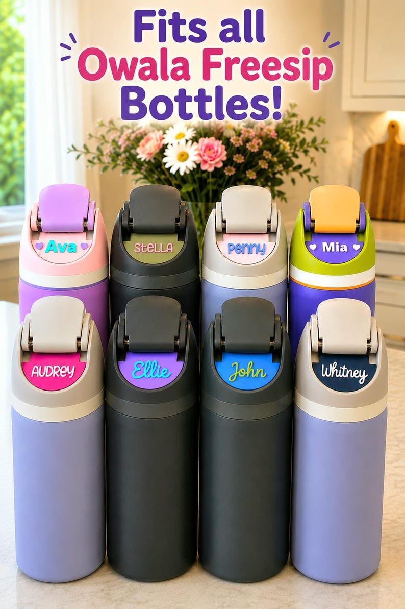 Custom Owala Water Bottle Name Plate Personalized image 1