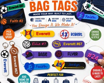 Custom Sports Team Bag Tags / Keychains