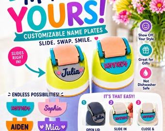 Custom Owala Water Bottle Name Plate Personalized