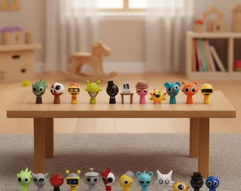 Set de 48 minifiguras de acción Sprunki - Juguetes coleccionables de dibujos animados / Incredibox Sprunki Personajes Modelo Muñeco Decoración de Escritorio Regalo para Niños / Juguetes para Niños