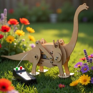 DIY houten dinosaurusrobotkit voor kinderen vanaf 6 jaar | Bouw je eigen gemotoriseerde lopende dino STEM-speelgoed | Onderwijswetenschappelijk project | Speelgoed voor jongens