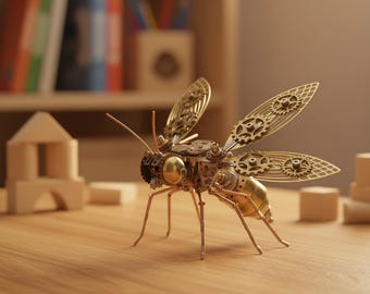 Kit de abeja mecánica steampunk para armar / Escultura de insecto con piezas de reloj de engranajes de latón / Regalo decorativo de modelo de metal vintage / De Epicboy Toys