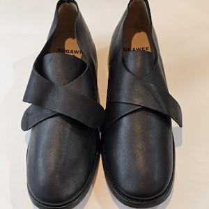 Fugawee Historical Footwear Black Leather Strap Loafers Colonial Buckle Shoes 18th Century Colonial Buckle Shoes | Handmade Black Leather  main image 4
