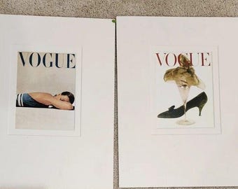 2 Vintage VOGUE Cover Prints JOHN RAWLING