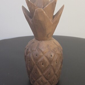 Vintage Monkey Pod trä ananas tandpetare hållare