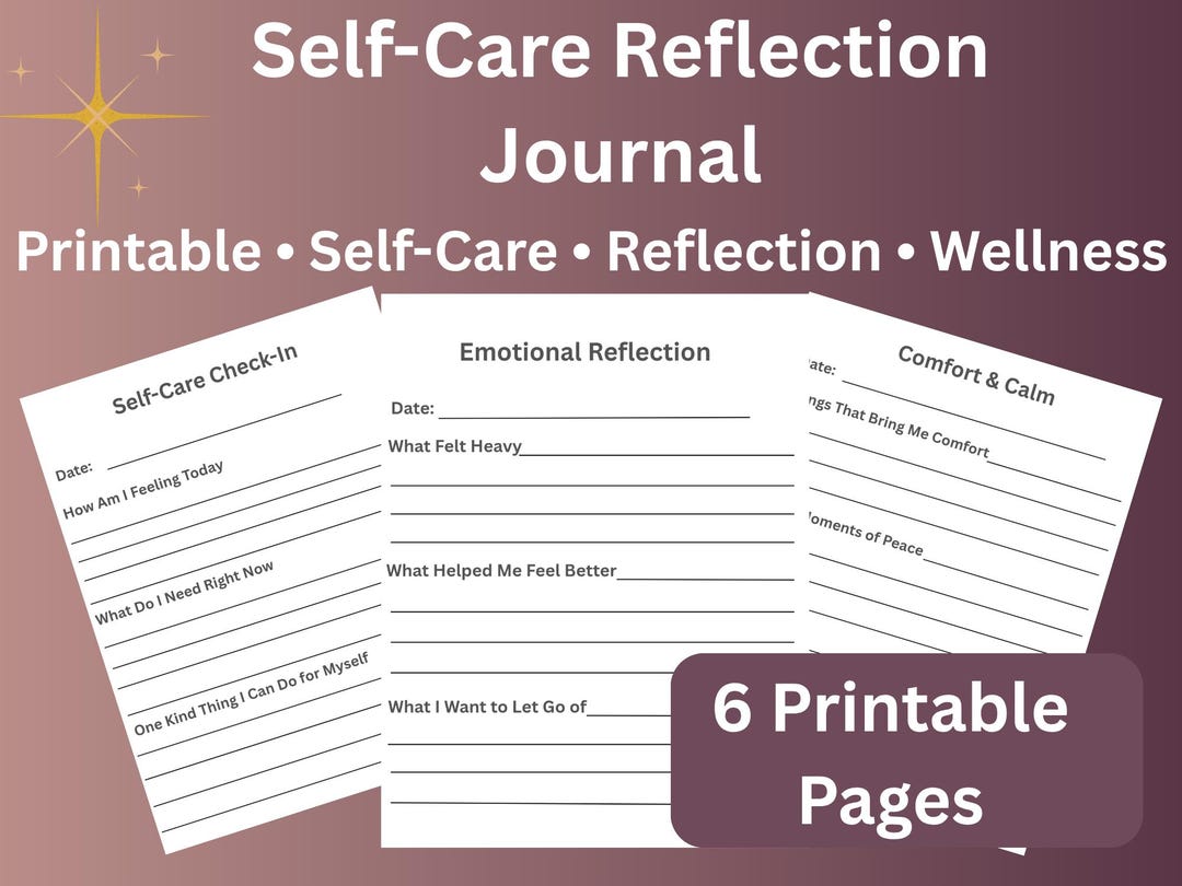 Weekly Reflection Self Journal.pdf Self-care Reflection Journal Printable PDF | Guided Journal Pages for ...