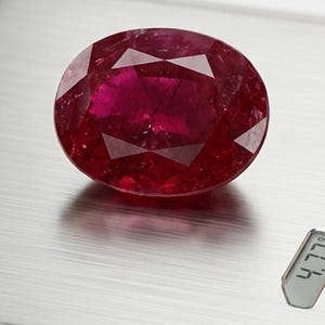 天然ルビー 23.85カラット オーバルファセットカット宝石 | リングペンダントジュエリー用ルースレッドルビー