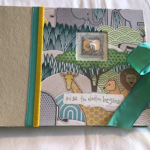 Newest Baby book- Jungle, Safari theme. Baby boy or girl, Animals imaginary yet realistic. Baby Memory book, birth to 5 yrs. New baby gift.