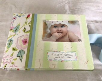Baby GIRL memory book, RECORD baby’s milestones, holiday, birthdays, grandparent gift, baby scrapbook, pregnancy events, baby shower gift