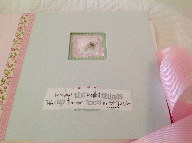 Baby Memory Book Baby Girl Record Book rosebud Pink Etsy