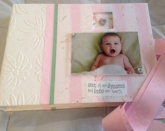 BABY GIRL record book.  Record progress easily with simple prompts. Baby showers and pregnancy notes. Photos adhere easily to cardstock.