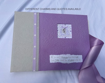 Baby memory book, violet and silver baby book, Years 0-5, grandmother gift, baby shower gift, journal baby’s growth, pregnancy notes