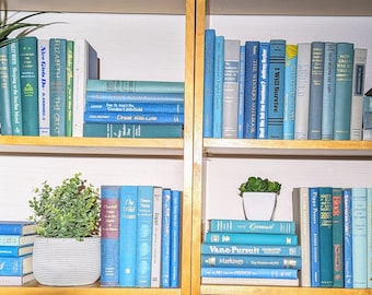 Decorative Books, Blue Green Gray books for Home Decor,  Book Set, Bookshelf Decoration Books by color, Staging Decor, Interior Design